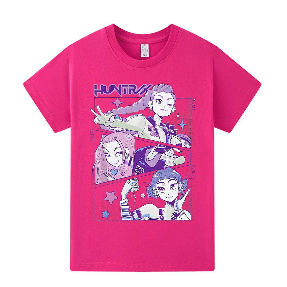 A1196 Kids Boys Girls Kpop Rumi Zoey Mira Print Short Sleeves T-shirt