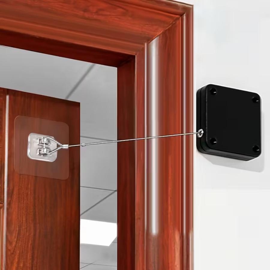 1 Piece Black Door Closer Easy To Install Without Drilling Suitable for Automatic Rebound In Offices Bathrooms and Bedrooms
