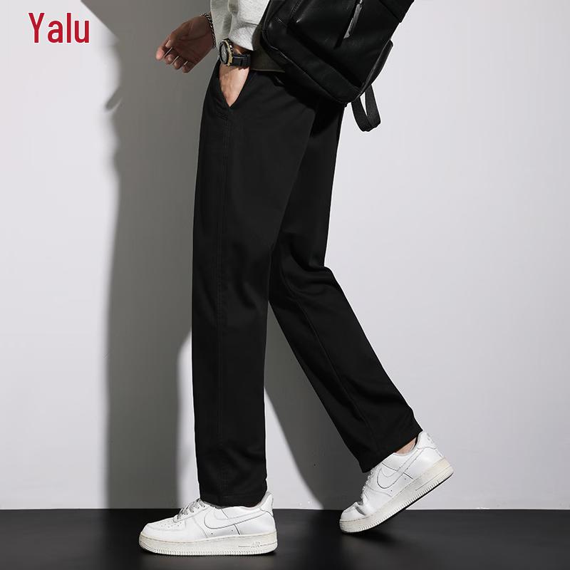 Yalu Men's Loose-Fit Pure Cotton Straight Cargo Pants