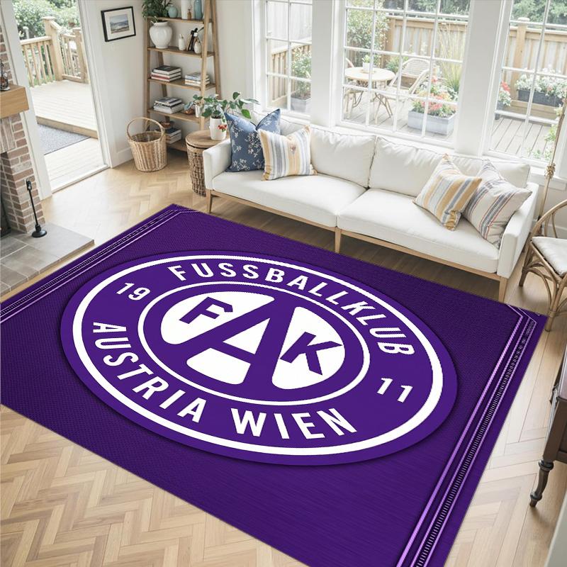 Austria Wien FC Design Crystal Velvet Carpet Cozy Non?Slip Printed Rug For Bedroom Living Room Entrance
