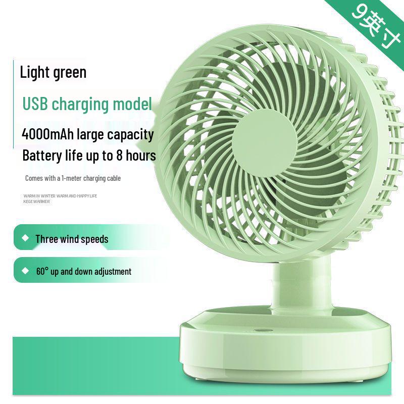 Compact Rechargeable Desktop Fan with Long Battery Life & Oscillation for Office Workers