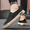 Canvas summer black casual board shoes lazy ice silk cloth shoes