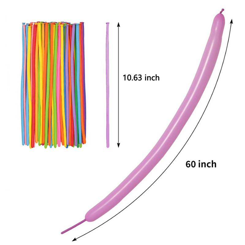 100/200Pcs Long Balloon Latex Children Diy Toy Woven Balloon Design Cute Cartoon Color Elastic Kids Boys Girls Birthday Gifts