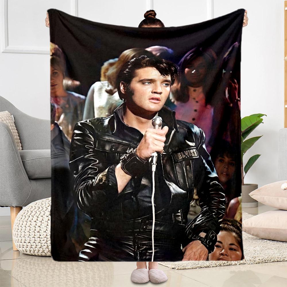 Elvis: Rock Legend Blanket Durable Comfort Perfect for Chair Sofa Bed for All Seasons Modern Best Holiday Gift for Friends Family