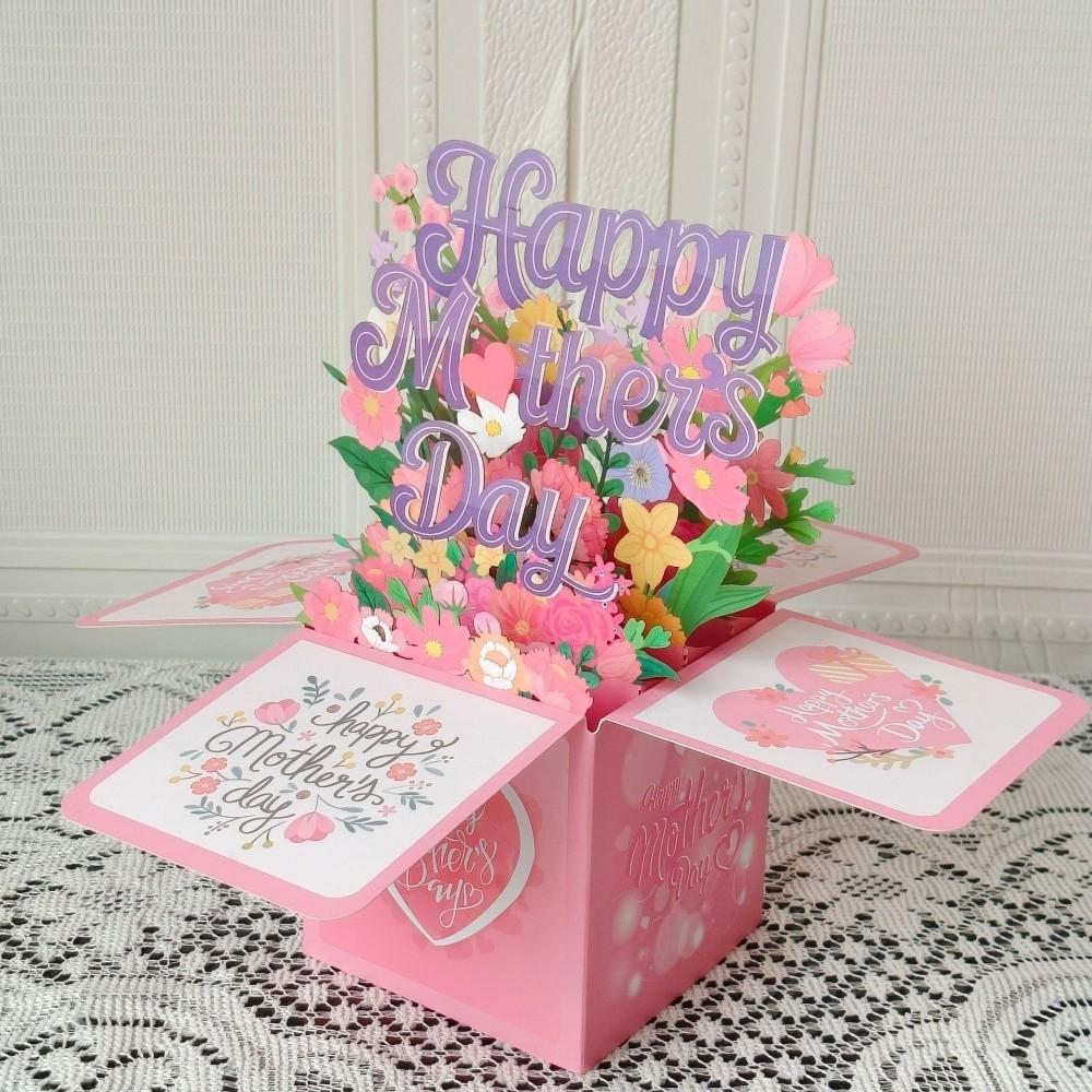 Floral Bouquet Mother's Day Cards Cardstock Thank You Card Mother's Gift Invitations Cards
