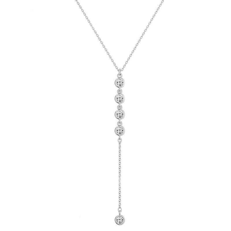 Versatile Geometric Multi-layer Tassel Necklace with Round Beads and Y-shaped Clavicle Chain