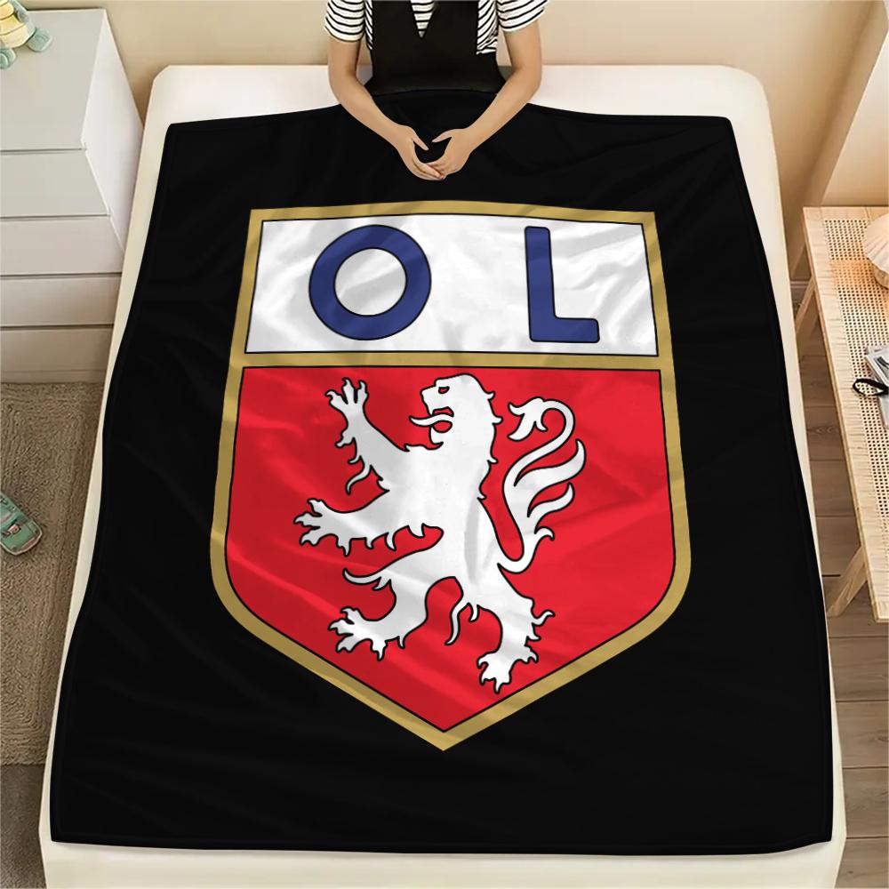 Olympique Lyonnais, Manta de Franela con Patrón, Alta Calidad, Cómoda para Todas las Estaciones, Decoración del Hogar, Calidez y Comodidad, Perfecta para Regalos.