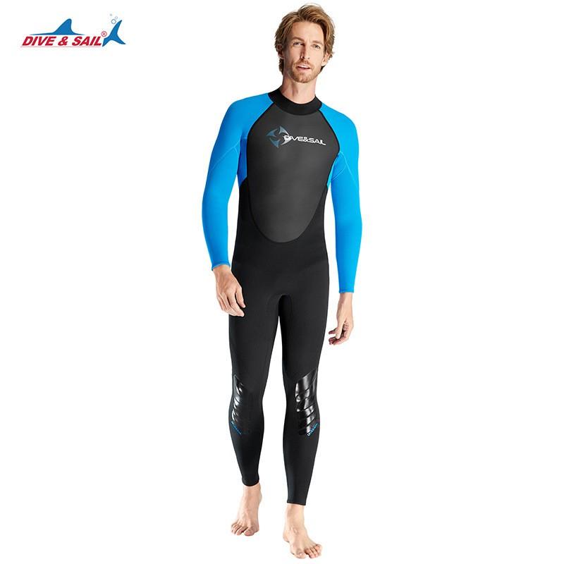 

Warm Diving Suit Men s 3MM One-piece Long-sleeved Cold-proof Thickened Outdoor Swimming Surfing Snorkeling XXXL синій