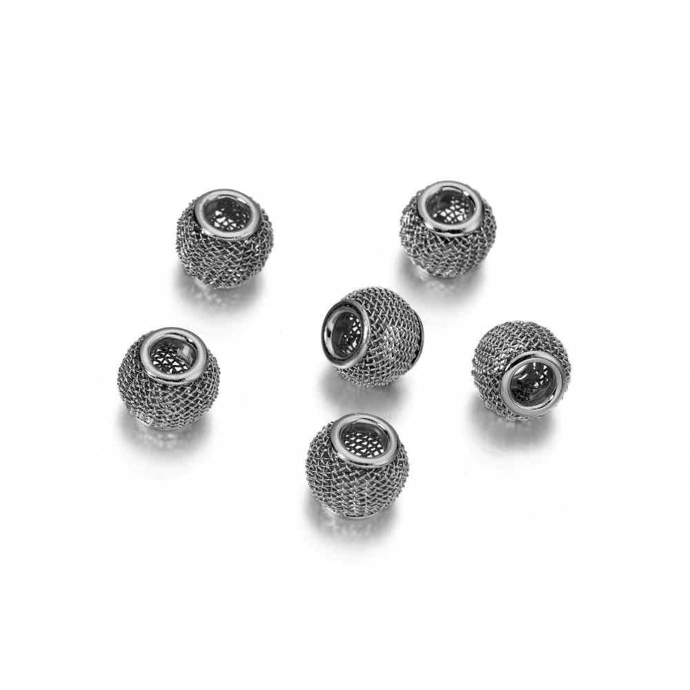 

10pcs/lot 10*12mm Round Ball Metal Big Hole Beads for DIY Necklace Charms Bracelet Jewerlry Findings Accessories 10x12mm