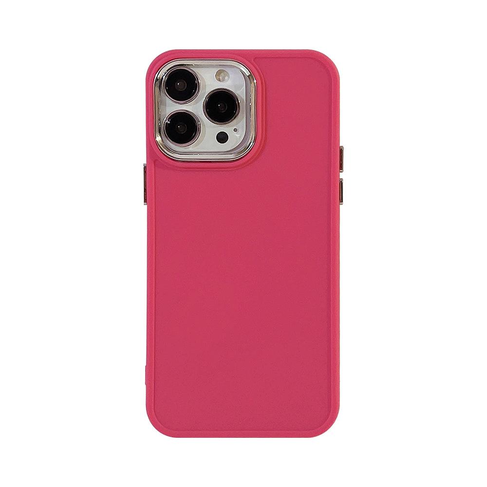 Plating Lens Iphone16 Suitable for 17promax IPhone Case 14 Silicone 11 Simple Solid Color 13