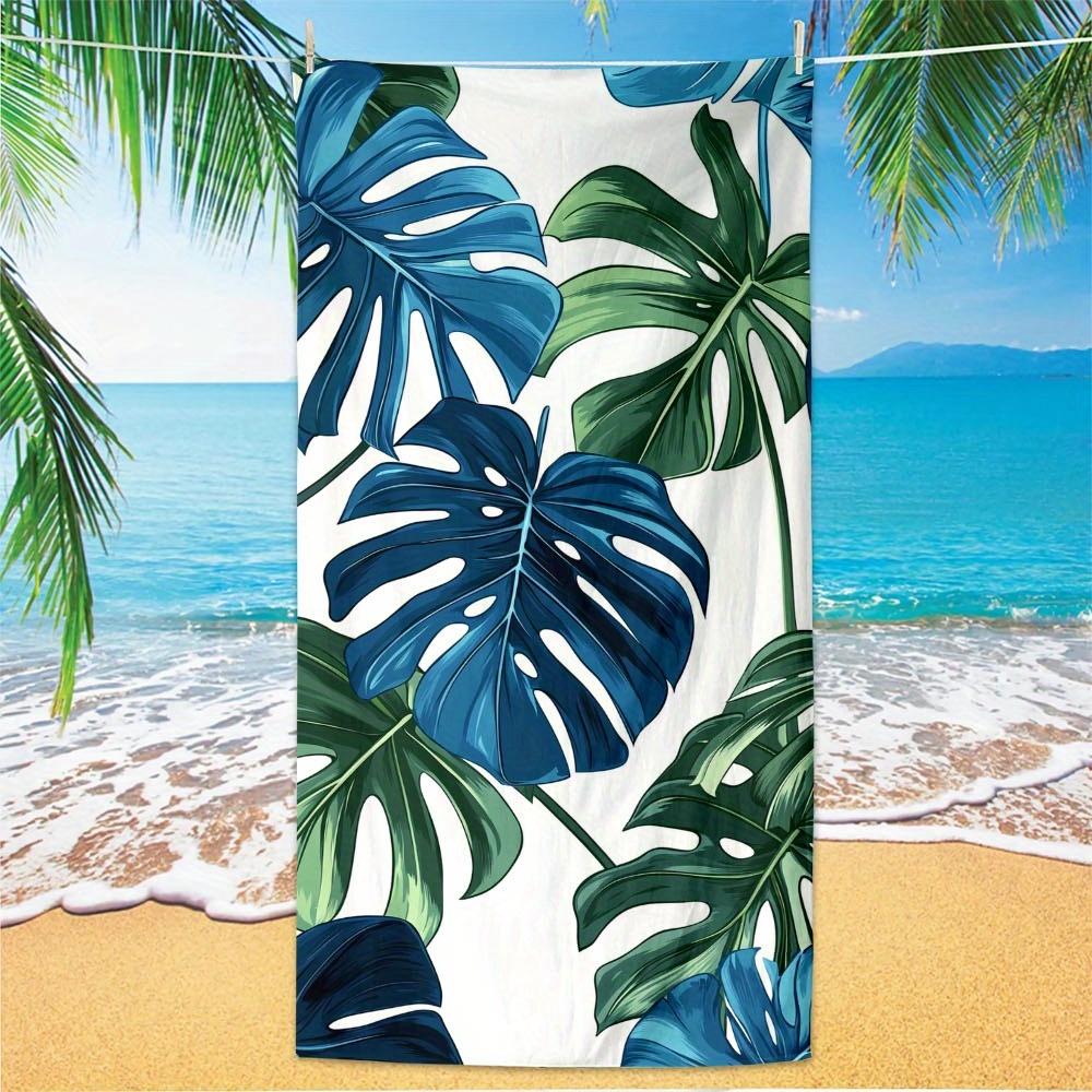 1pc Microfiber Large Microfiber Beach Towel Tropical Leaves Quick Dry Sand Free Lightweight Travel Pool Fitness Bath Swimming