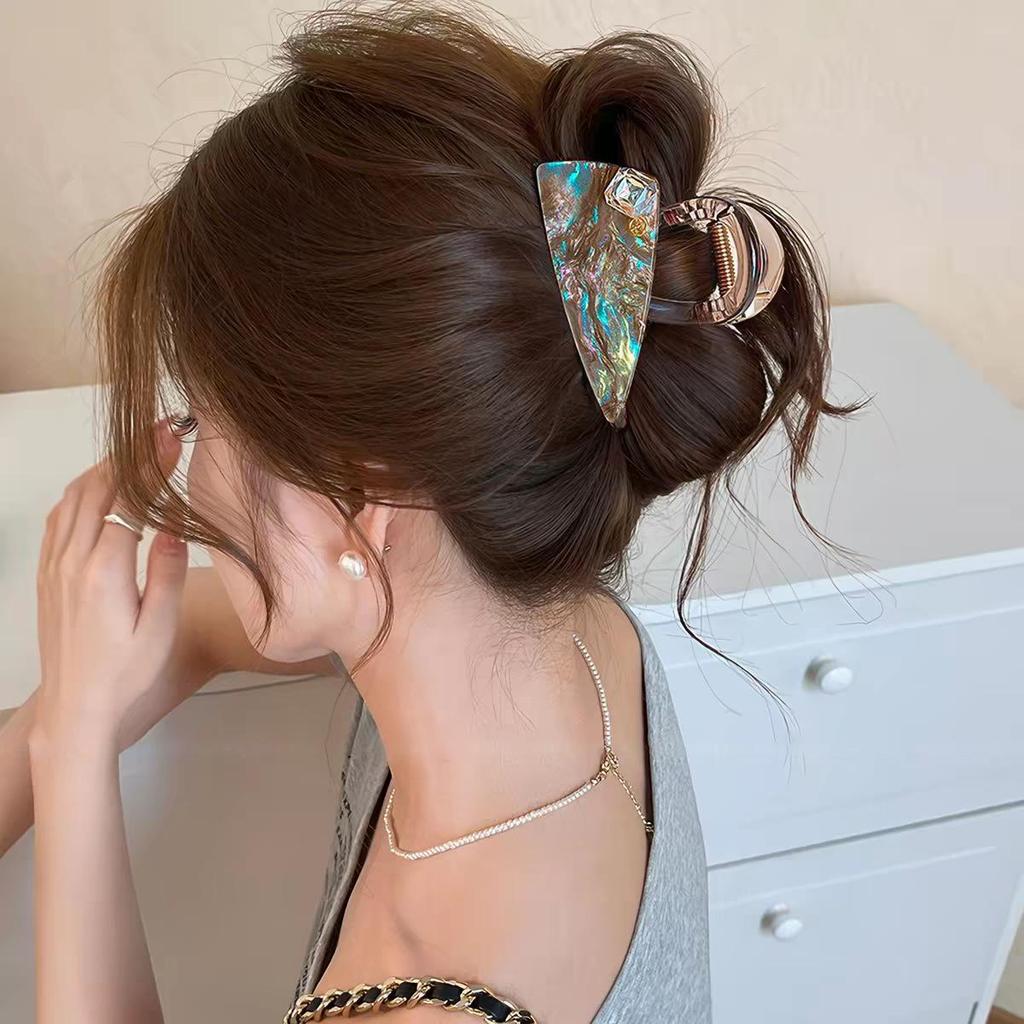 Pinza para el pelo grande de alta gama con estampado de leopardo 2025 para mujer