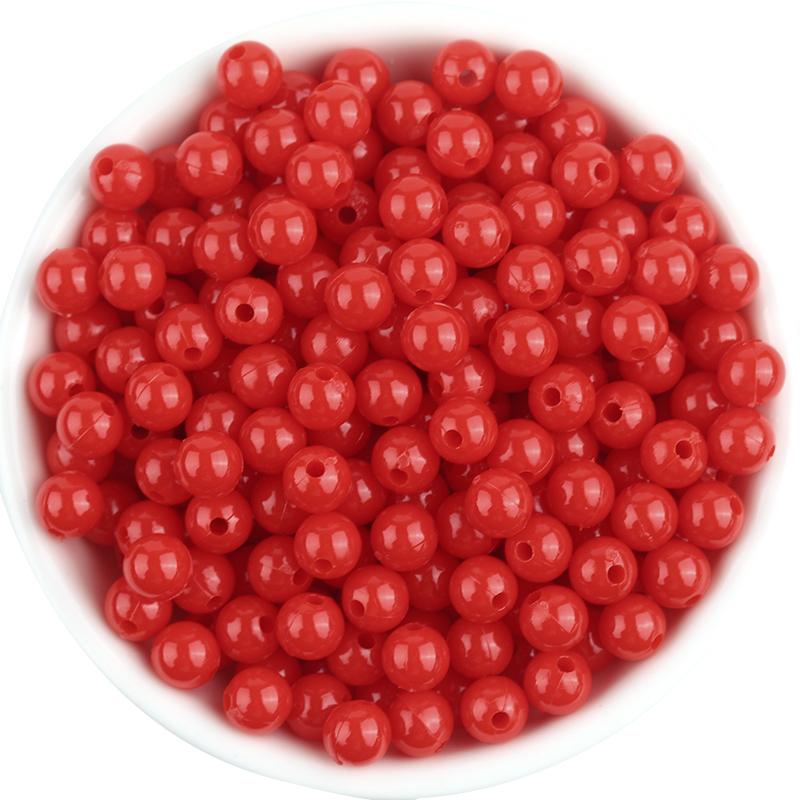 100Pcs 6mm Plastic Beads Solid Color Loose Spacer Round Beads For DIY Bracelets Phone Chains Jewelry Making Supplies Wholesale