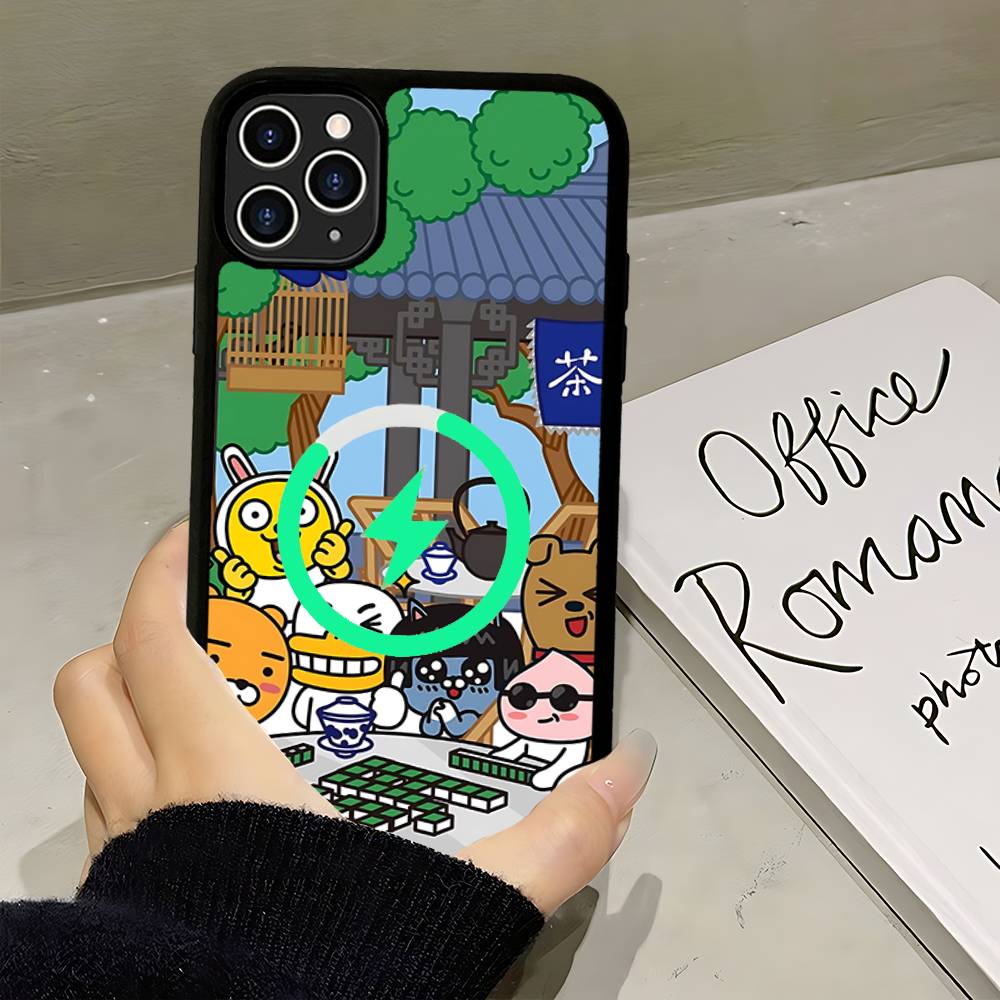 Cartoon K-KAKAO CUTE F-FRIENDS Magnetic Phone Case For IPhone 16 15 14 13 12 11 17 Pro Max Plus Wireless Charge Cover