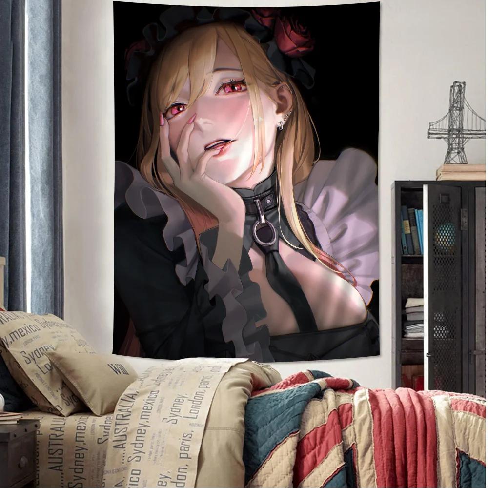 Marin Kitagawa Buntes Wandbehang-Gobelin Heimdekoration Hippie Bohème Dekoration Divination Wandkunst Dekor