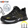 Men Safety Sneakers Steel Toe Puncture Proof Quality Insulating Shoes Rotating Button Boots Work Steel Toe Puncture Proof Security