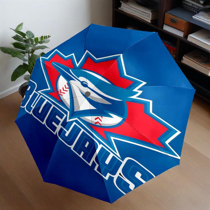 Blue Jays Baseball Season Umbrella 8-Frame for Travel, Camping, Casual Lightweight Portable Umbrella, Essential for Every Family Holidays Gift