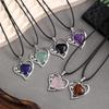 Minimalist Natural Stone Heart Pendant Necklace - Trendy Valentine's Gift for Her