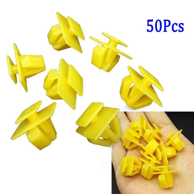 Fasteners Clips Yellow Bumper Fender Retainer Push Rivet Trim Set Kit Molding