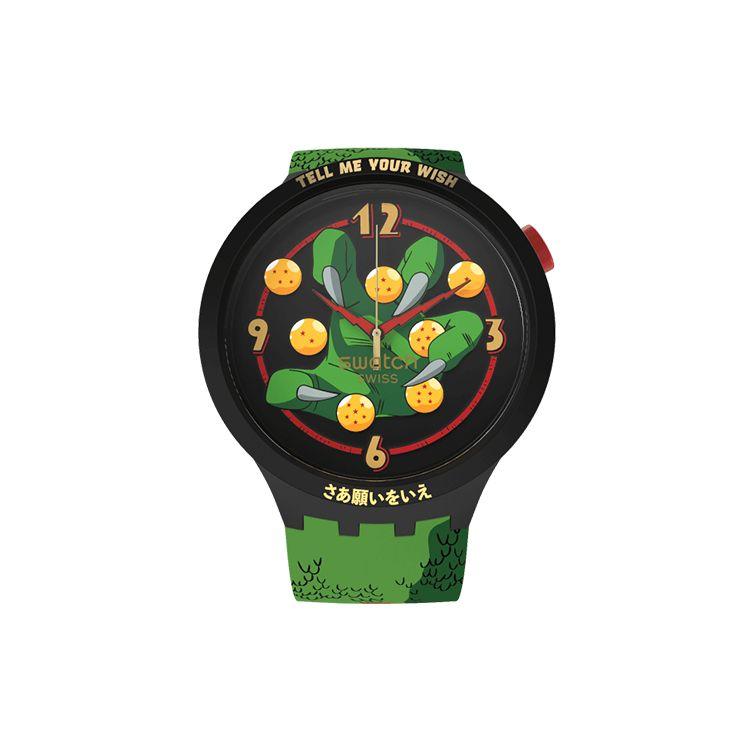 

Swatch Quartz Movement 30 Meters Water Resistant Watch 47 Mm Floral Dial Plastic Case Silicone Strap Unisex watches SB01Z102 Green/Black