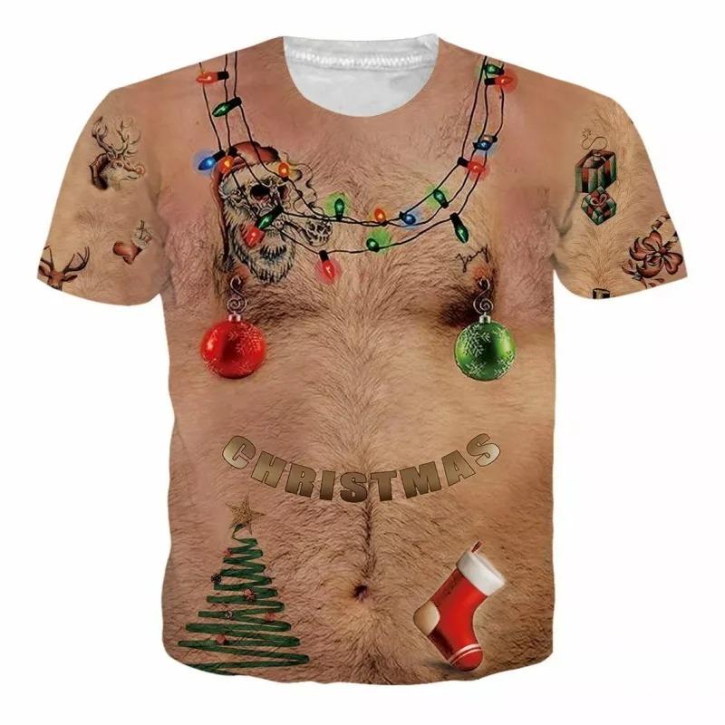 3D-Druck Lustiges Muskel-Grafik-T-Shirt für Männer Frauen Kurzarm Hässliche T-Shirts Kleidung Herren Neuheit Party Cosplay T-Shirts