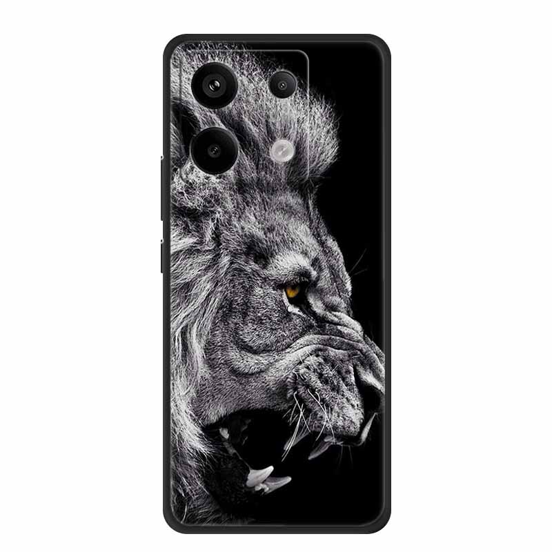 For Xiaomi Redmi Note 13 Pro 5G 4G Case Animals TPU Soft Silicone Back Cover Phone Cases for Redmi Note13 4G 5G Bumper Wolf Para