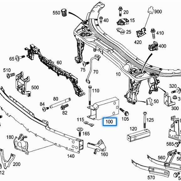 Front Bumper Reinforcement Bracket for Mercedes-Benz C-Class W205 (2056200701, 2056200801)