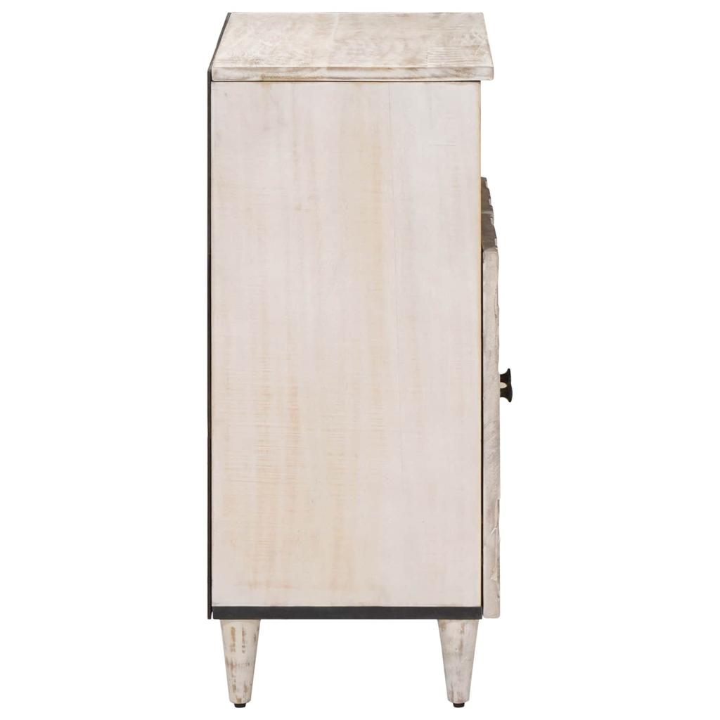 Sideboard with Storage White 60 x 33.5 x 75 cm Solid Mango Wood