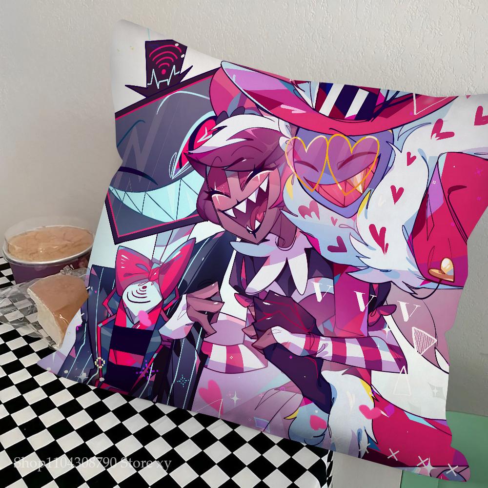 Anime H-Hazbin H-Hotels Pillow Case Square Pillow Bedroom Sofa Leisure Comfort Cushion Car Living Room Home Decoration