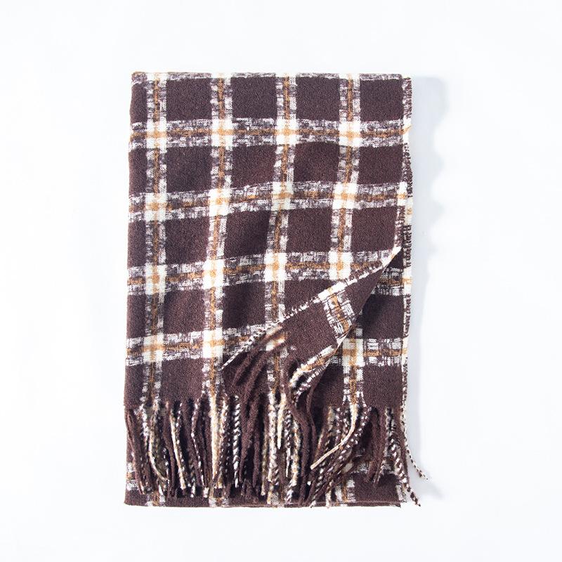 2025 new color plaid scarf autumn and winter fashion imitation cashmere scarf thickened warm scarf women