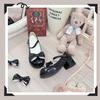 Cute and elegant princess style lolita shoes round head bow lo shoes daily middle heel Mary Jane shoes