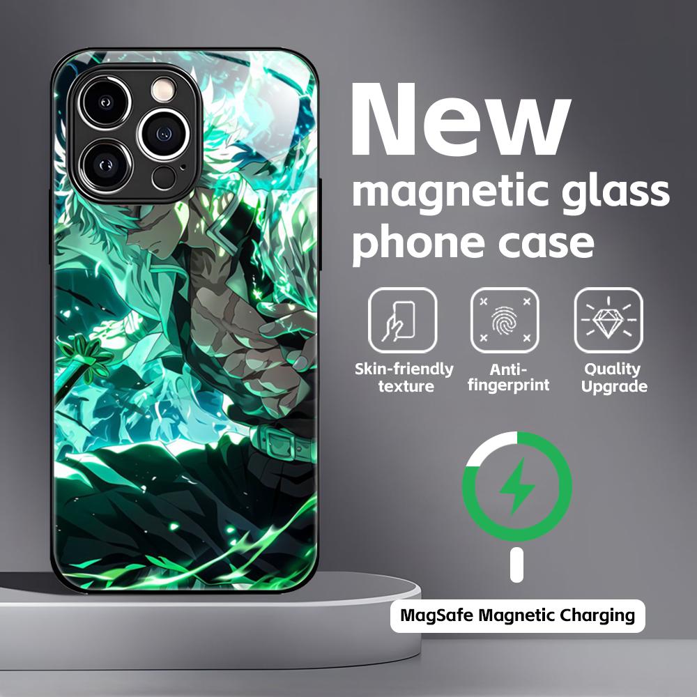 Anime Demon Slayer cool  Phone Case For iPhone 16 15 14 13 12 11 X XR XS 8 Plus Mini Pro Max Glass Magnetic Case