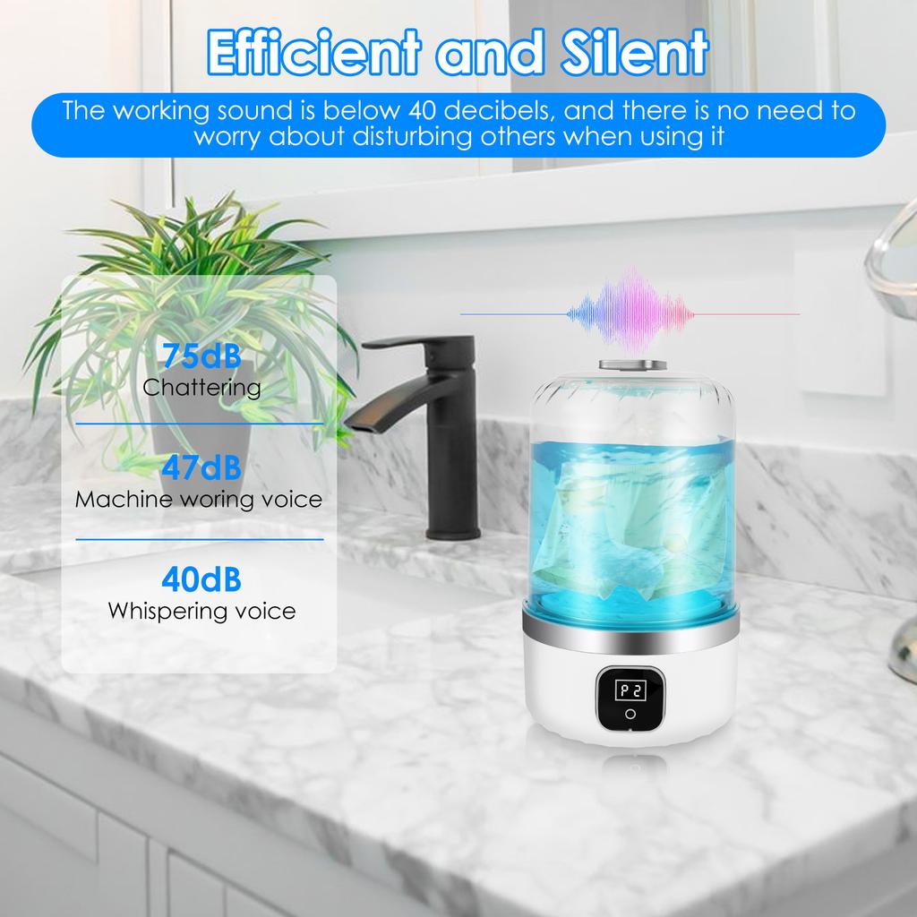 Mini Washing Machine 1L USB Rechargeable Portable Underwear Socks Electric Wireless Charging Washing Cup Laundry Bucket