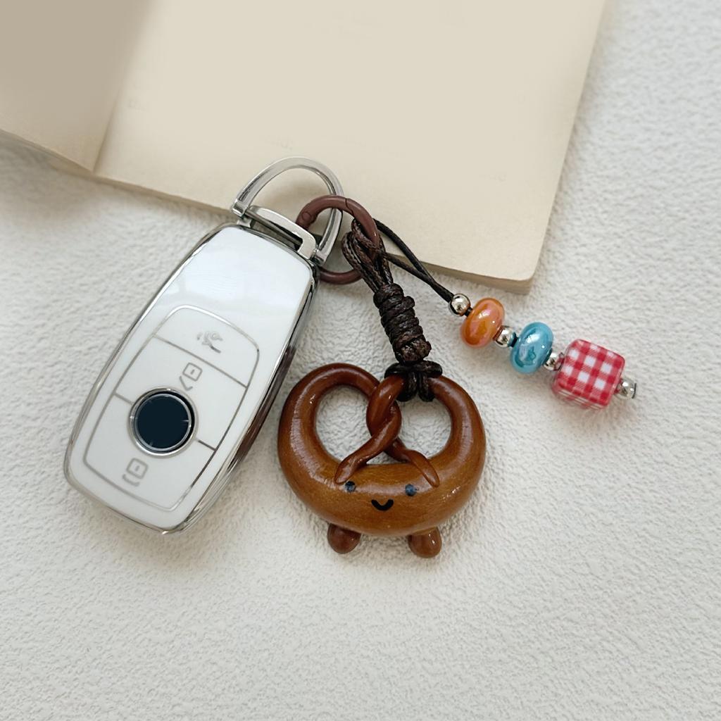 Realistic Chocolate Pretzel Bread Style Phone Charm Ornament Bag Pendant Fashion Bags Accesories For Daily Essential