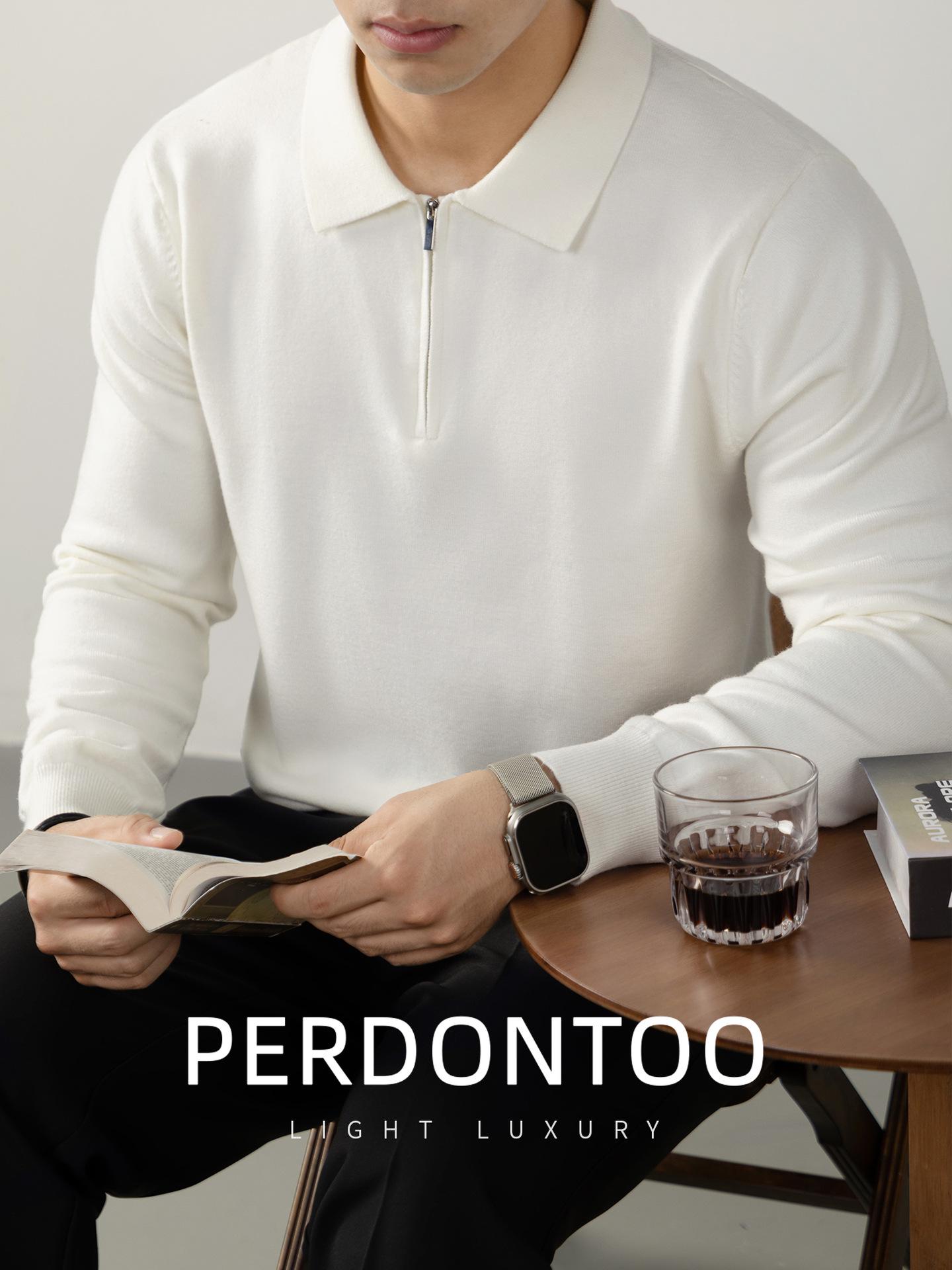 

Premium Men s Modal Wool Sweater - Zipper Lapel Winter Base Layer Shirt 4XL чорний