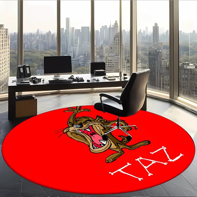 Taz (1) Round Office Rug Decorative Floor Rug for Office Bedroom Living Room and Home Space