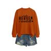 MAKE HEART Graphic Print Loose Fit Crewneck Long Sleeve Sweatshirt Women