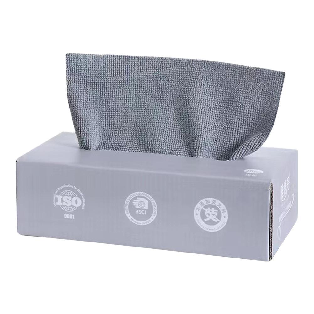 20Pcs/box Microfiber Towel Absorbent Kitchen Cleaning Dishcloth Non-stick Oil Dish Rags Napkins Tableware Home Cleaning Towels