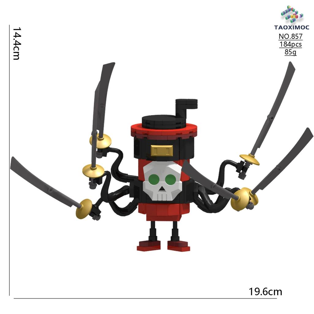 AI Anime Shanhaijing Tung Tung Sahur Wooden Stick People Pass Abstract Building Block Set Gift Present Toy Ornament Brick Doll Scale Model