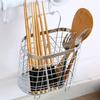 Stainless steel chopstick holder with built in draining system for kitchen use and space saving cutlery storage
