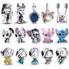 DISNEYS 925 Silver Halloween Stitch Dumbo Princess Charms Bead For Women Original 925 Bracelet DIY Jewelry Pendant Gift