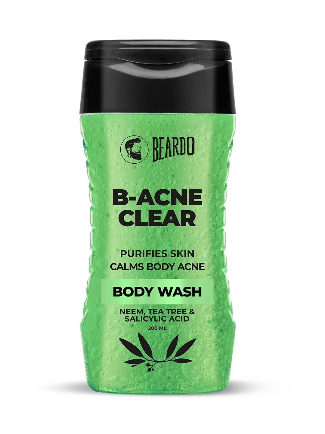 Beardo Body Acne Clear Body Wash for Men 200 ml | With Neem, Tea Tree and Salicylic Acid | Clean Clear Skin | For Body Acne and Skin Purification | B-