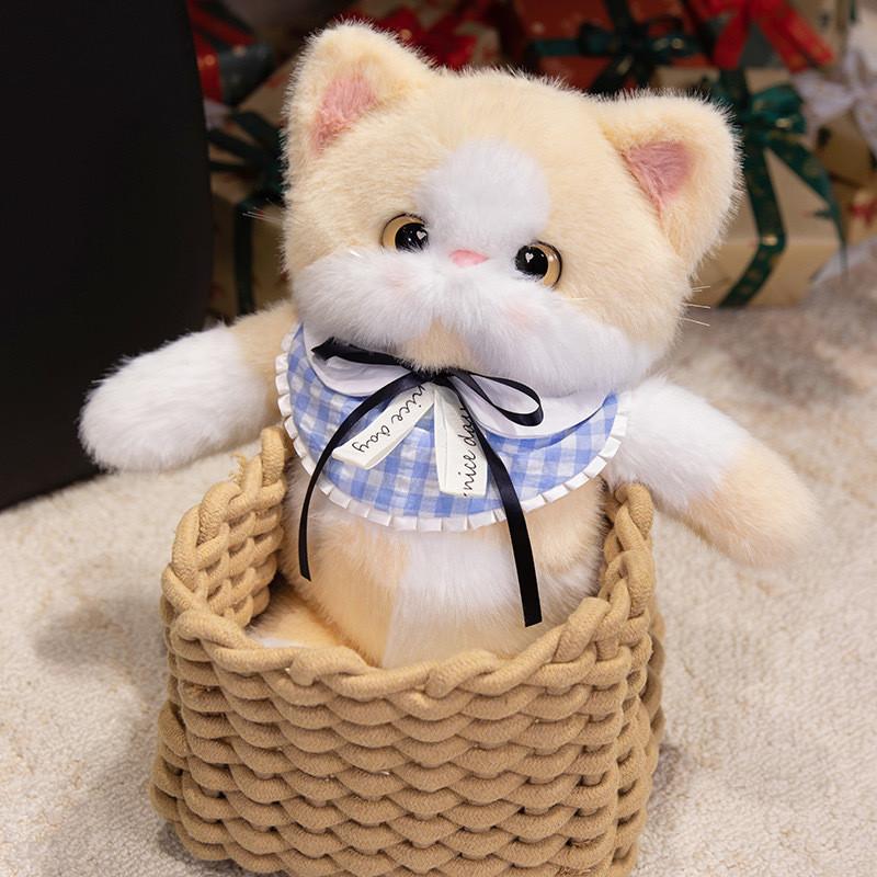 Calico Cat Realistic Plush Toy Soft Stuffed Animal For Girls And Gifts Birthday
