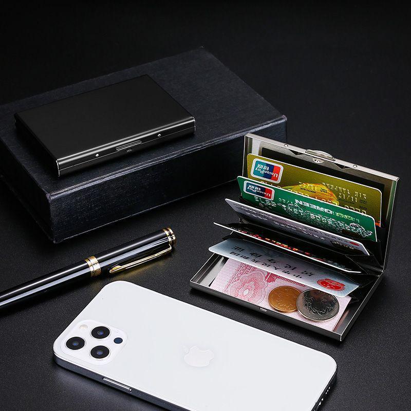 Portable Anti-Theft RFID Blocking Stainless Steel Card Holder for Men & Women