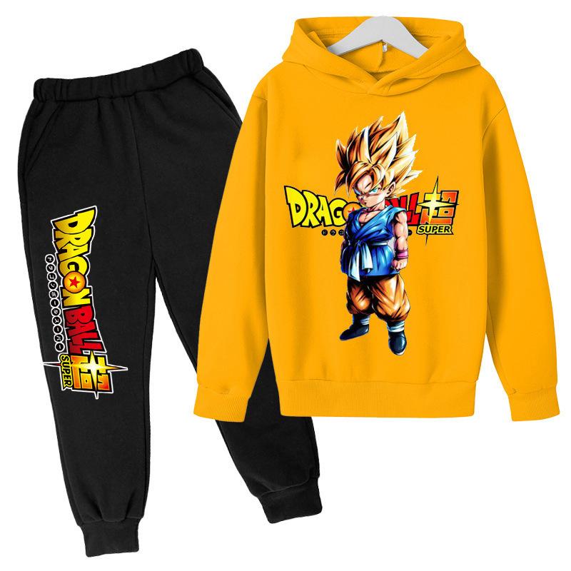 

2pcs Dragon Ball Z Spring Winter Boys Baby Boys Girls Clothes Hoodie + Pants Sport Suit Goku Sweatshirts Sport Hoodie Sets 160cm