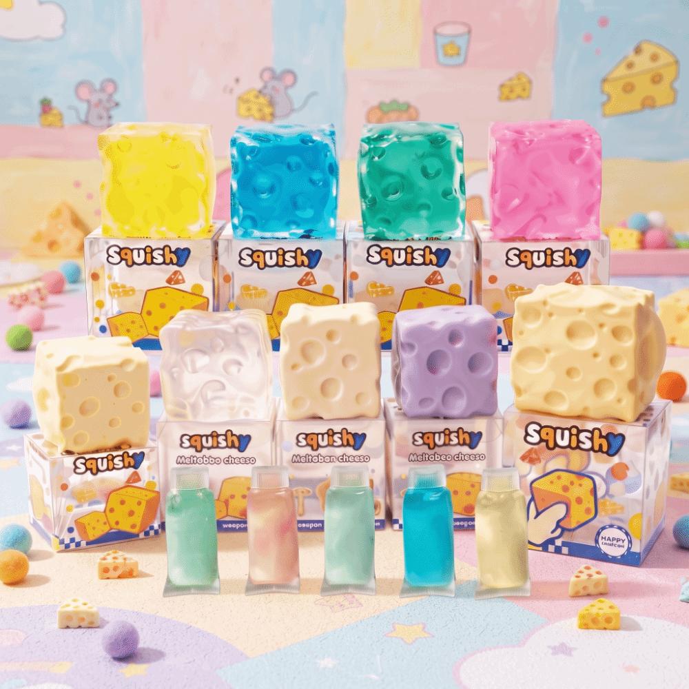 Slow Rising Cheese Squishy Toy Slow Rebound Cheese Fidget Toy Gift for Adults