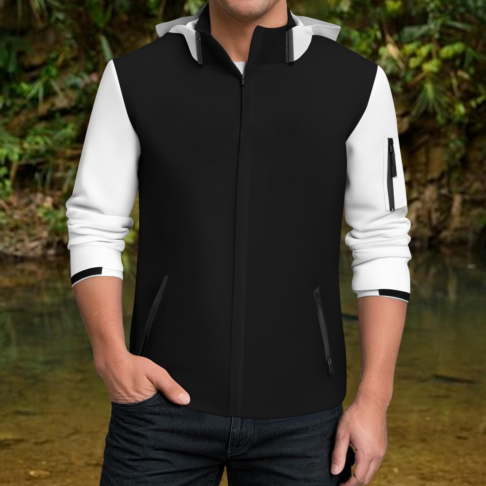 

Мужская водонепроницаемая ветровка, легкий дождевик с капюшоном для повседневной носки XXXL белый