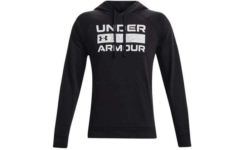 Under Armour Rival Sweatshirts Men s Black Hooded Thickened Regular 1366363-001 L