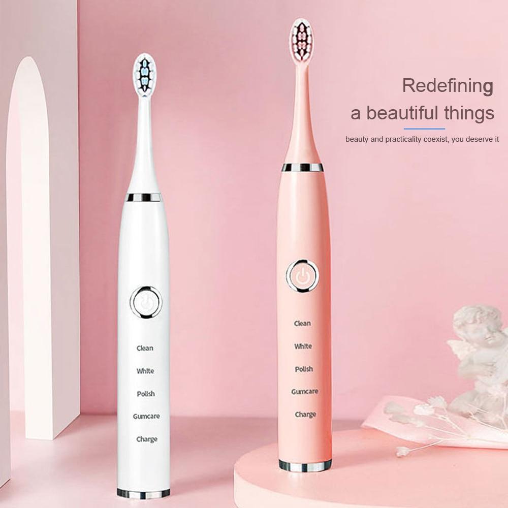 Sonic Electric Toothbrushes for Adults Kids Smart Timer Rechargeable Whitening Toothbrush IPX7 Waterproof 8 Heads
