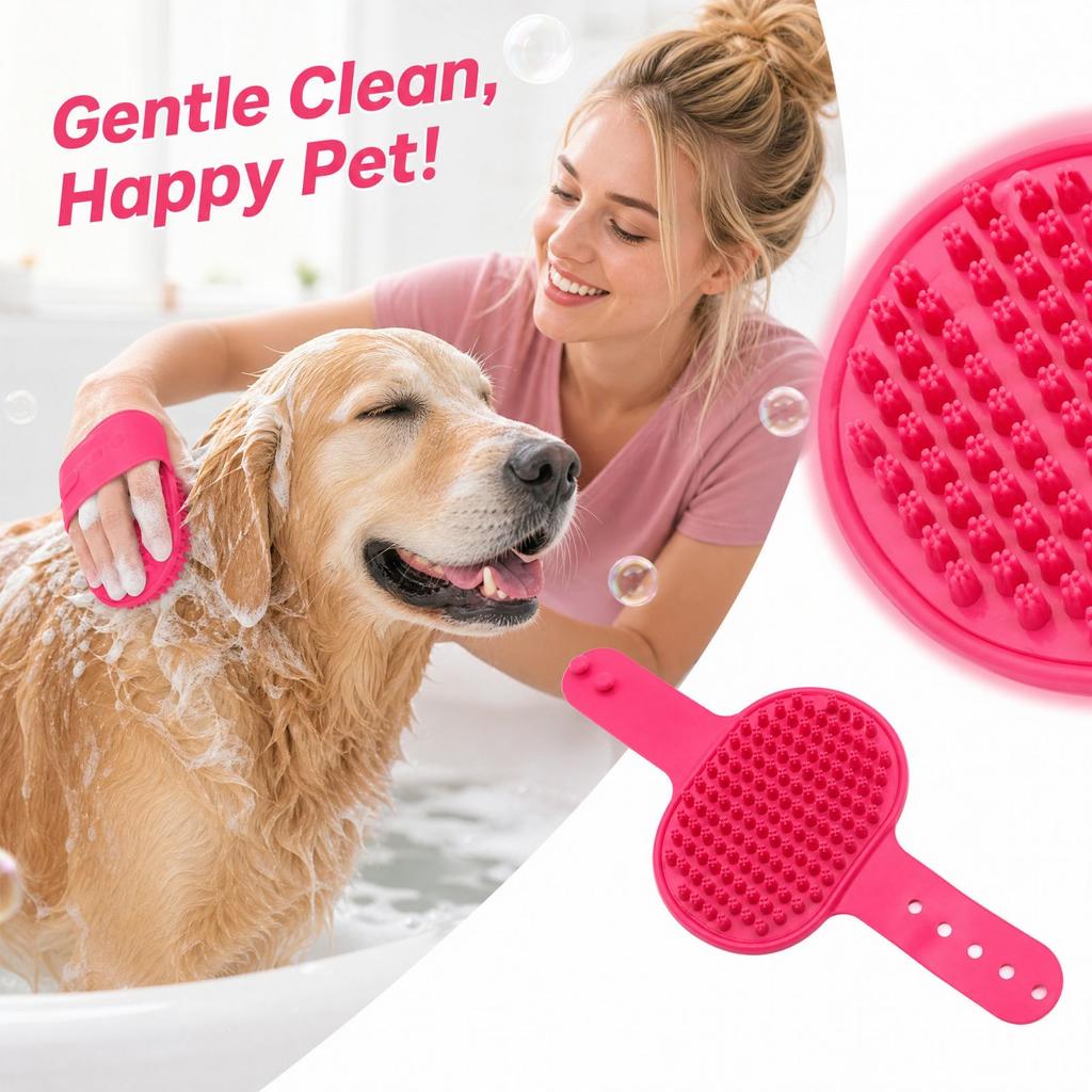 Silicone Pet Bath Brush for Dogs and Cats, Dog Grooming, Shampoo Brush Cleaning Tool